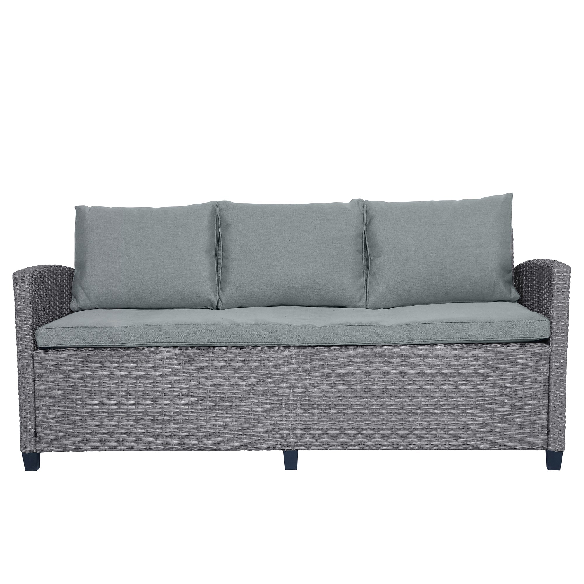 6-Piece Outdoor Rattan Wicker Set Patio Garden Backyard Sofa, Chair,